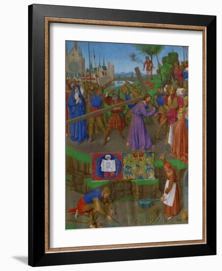 Les Heures D'Etienne Chavalier: The Carrying of the Cross-Jean Fouquet-Framed Giclee Print