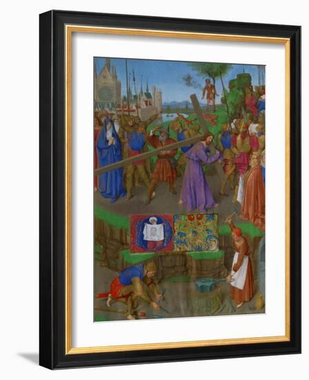 Les Heures D'Etienne Chavalier: The Carrying of the Cross-Jean Fouquet-Framed Giclee Print