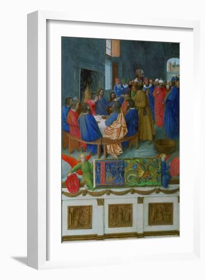 Les Heures D'Etienne Chavalier: The Last Supper-Jean Fouquet-Framed Giclee Print