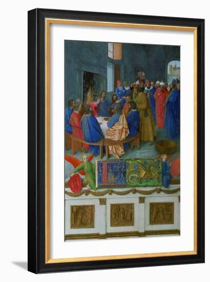 Les Heures D'Etienne Chavalier: The Last Supper-Jean Fouquet-Framed Giclee Print