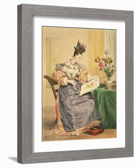 Les Heures Du Jour, Quatre Heures Du Soir, Circa 1830-Achille Deveria-Framed Giclee Print