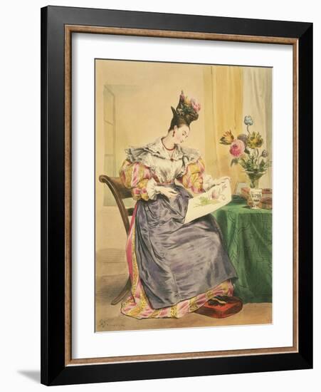 Les Heures Du Jour, Quatre Heures Du Soir, Circa 1830-Achille Deveria-Framed Giclee Print