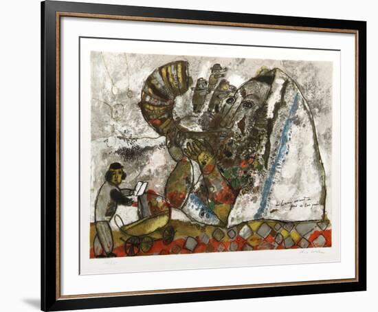 Les Hommes Arrivent du fond de leur passe-Theo Tobiasse-Framed Limited Edition