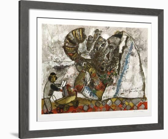 Les Hommes Arrivent du fond de leur passe-Theo Tobiasse-Framed Limited Edition