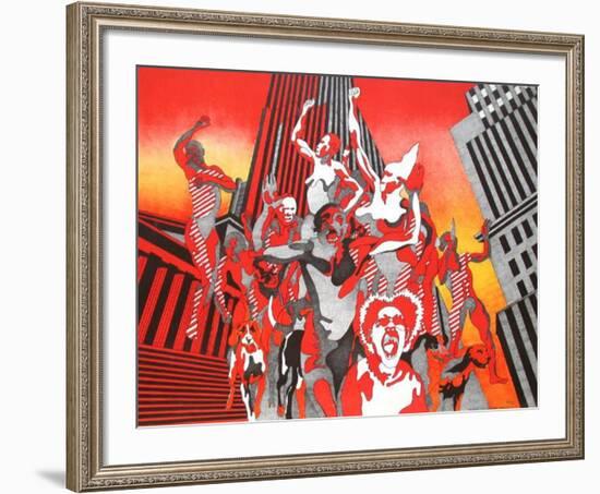 Les Hommes Rouges (II)-Henri Cueco-Framed Collectable Print