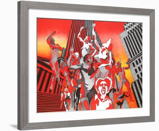 Les Hommes Rouges (II)-Henri Cueco-Framed Collectable Print