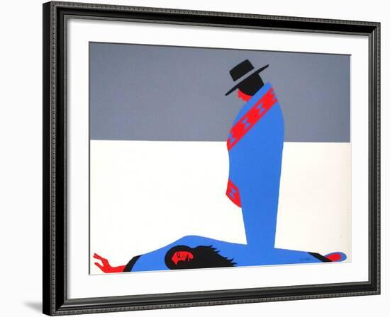 Les Indiens III-Jean Coulot-Framed Serigraph