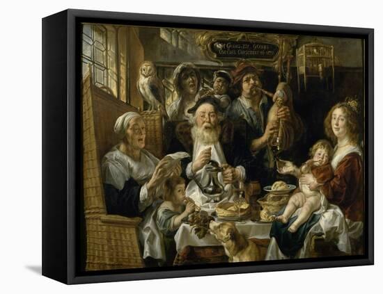 Les Jeunes piaillent comme chantent les vieux-Jacob Jordaens-Framed Premier Image Canvas