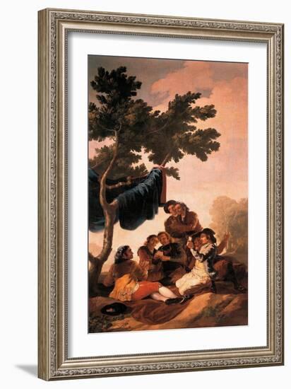 Les Joueurs De Cartes  Peinture De Francisco De Goya Y Lucientes (1746-1828) Pour Une Tapisserie F-Francisco Jose de Goya y Lucientes-Framed Giclee Print