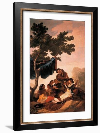 Les Joueurs De Cartes  Peinture De Francisco De Goya Y Lucientes (1746-1828) Pour Une Tapisserie F-Francisco Jose de Goya y Lucientes-Framed Giclee Print