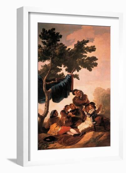 Les Joueurs De Cartes  Peinture De Francisco De Goya Y Lucientes (1746-1828) Pour Une Tapisserie F-Francisco Jose de Goya y Lucientes-Framed Giclee Print