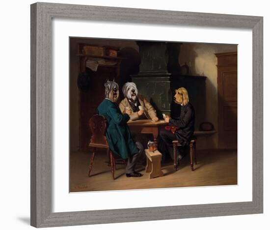 Les joueurs de cartes-Thierry Poncelet-Framed Premium Giclee Print