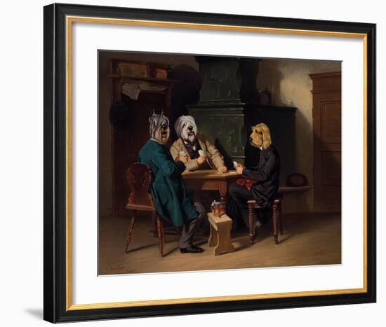 Les joueurs de cartes-Thierry Poncelet-Framed Premium Giclee Print