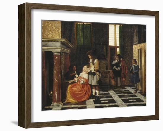 Les Joueurs de cartes-Pieter de Hooch-Framed Giclee Print