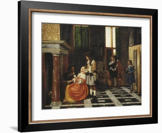 Les Joueurs de cartes-Pieter de Hooch-Framed Giclee Print