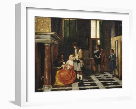 Les Joueurs de cartes-Pieter de Hooch-Framed Giclee Print