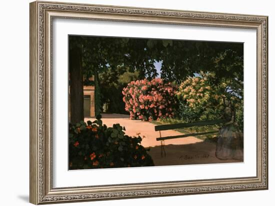 Les Lauriers Roses, 1867-Frederic Bazille-Framed Giclee Print