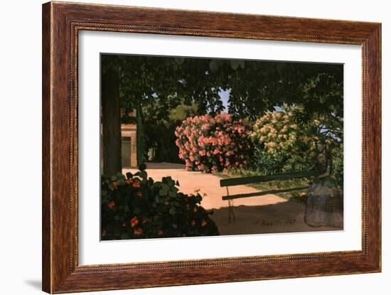 Les Lauriers Roses, 1867-Frederic Bazille-Framed Giclee Print