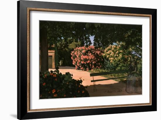 Les Lauriers Roses, 1867-Frederic Bazille-Framed Giclee Print