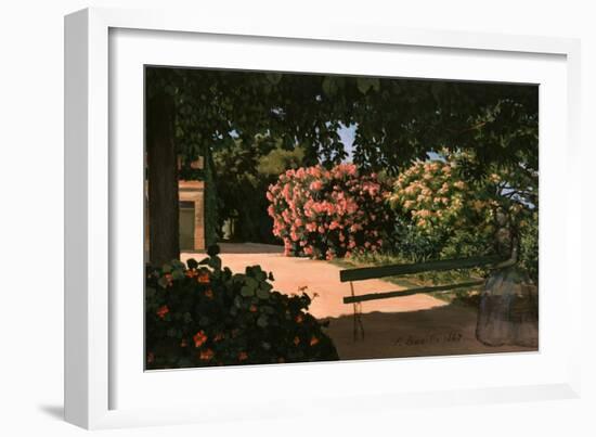 Les Lauriers Roses, 1867-Frederic Bazille-Framed Giclee Print