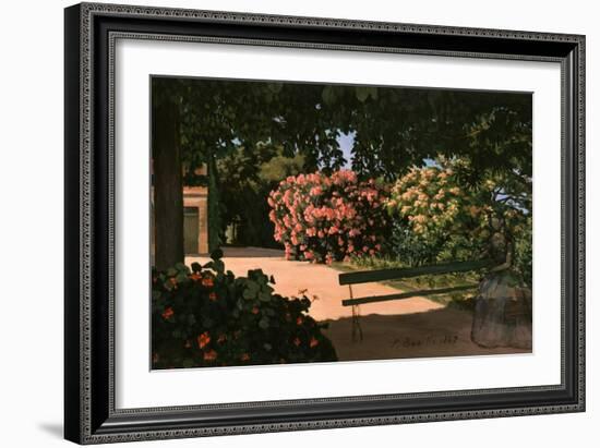 Les Lauriers Roses, 1867-Frederic Bazille-Framed Giclee Print