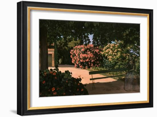 Les Lauriers Roses, 1867-Frederic Bazille-Framed Giclee Print