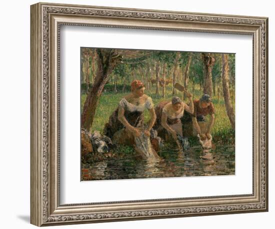 Les Lavandieres, the Washerwomen, 1895-Camille Pissarro-Framed Giclee Print