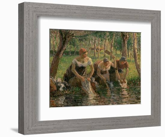 Les Lavandieres, the Washerwomen, 1895-Camille Pissarro-Framed Giclee Print