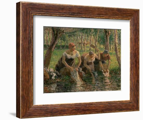 Les Lavandieres, the Washerwomen, 1895-Camille Pissarro-Framed Giclee Print