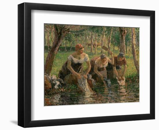 Les Lavandieres, the Washerwomen, 1895-Camille Pissarro-Framed Giclee Print