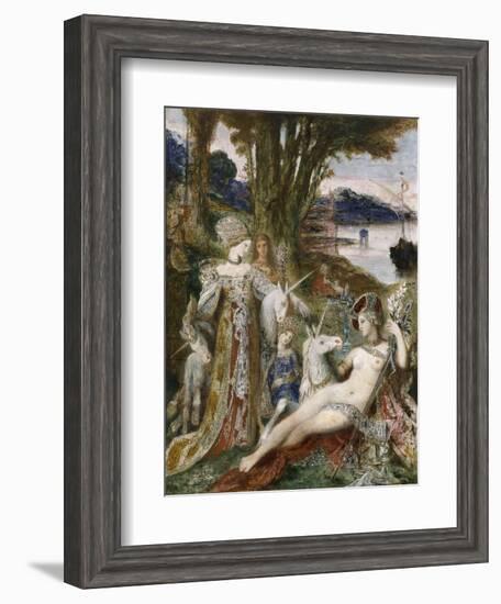 Les Licornes-Gustave Moreau-Framed Giclee Print