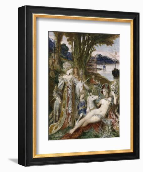 Les Licornes-Gustave Moreau-Framed Giclee Print