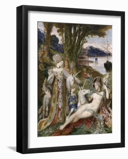 Les Licornes-Gustave Moreau-Framed Giclee Print