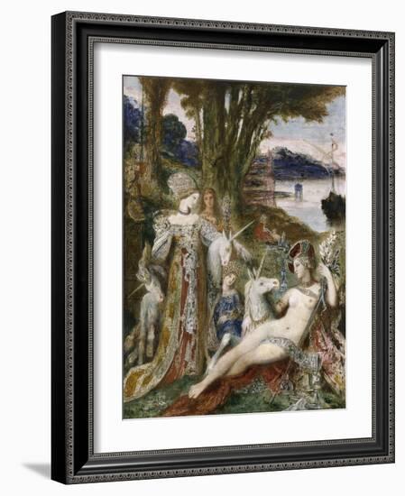 Les Licornes-Gustave Moreau-Framed Giclee Print