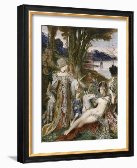 Les Licornes-Gustave Moreau-Framed Giclee Print