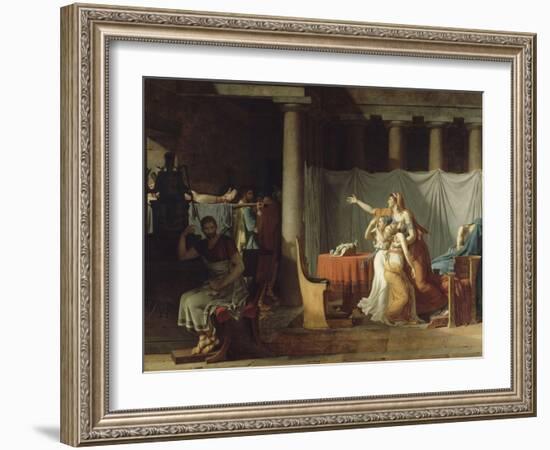 Les Licteurs rapportent à Brutus les corps de ses fils-Jacques-Louis David-Framed Giclee Print