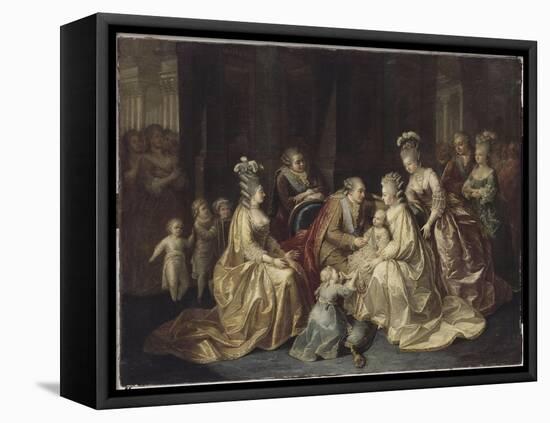 Les membres de la famille royale de France réunis autour du Dauphin né en 1781-null-Framed Premier Image Canvas