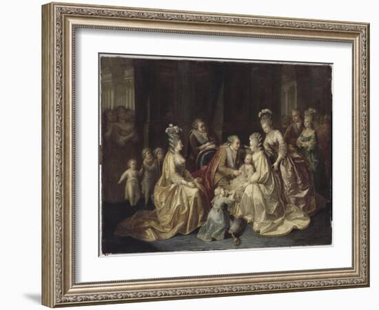 Les membres de la famille royale de France réunis autour du Dauphin né en 1781-null-Framed Giclee Print