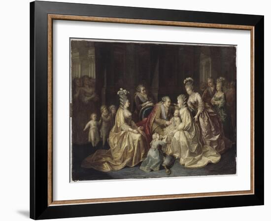 Les membres de la famille royale de France réunis autour du Dauphin né en 1781-null-Framed Giclee Print