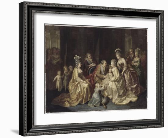 Les membres de la famille royale de France réunis autour du Dauphin né en 1781-null-Framed Giclee Print