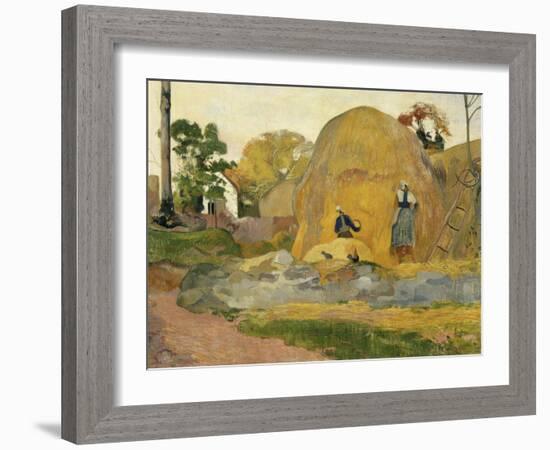 Les meules jaunes ou La moisson blonde-Paul Gauguin-Framed Giclee Print