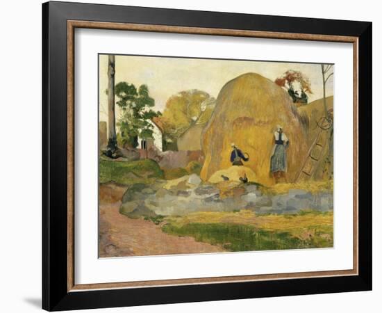 Les meules jaunes ou La moisson blonde-Paul Gauguin-Framed Giclee Print