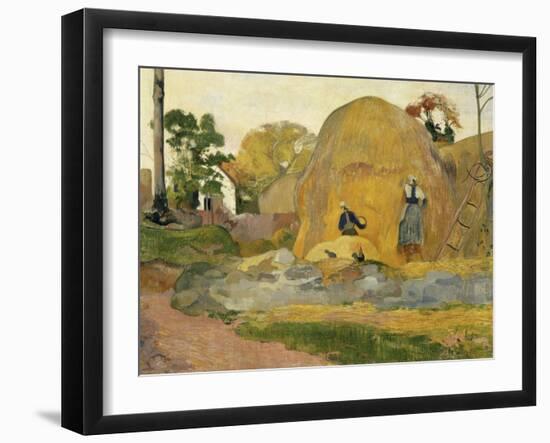 Les meules jaunes ou La moisson blonde-Paul Gauguin-Framed Giclee Print