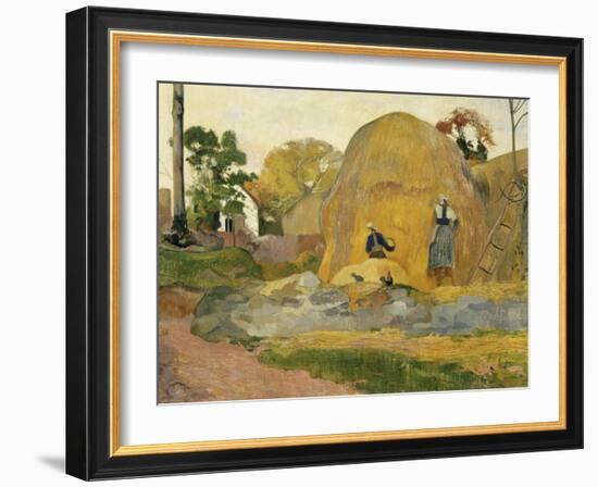 Les meules jaunes ou La moisson blonde-Paul Gauguin-Framed Giclee Print