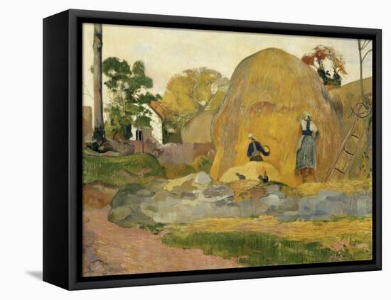 Les meules jaunes ou La moisson blonde-Paul Gauguin-Framed Premier Image Canvas