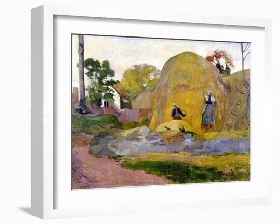 Les meules jaunes-Paul Gauguin-Framed Giclee Print
