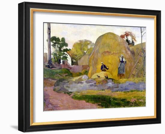 Les meules jaunes-Paul Gauguin-Framed Giclee Print