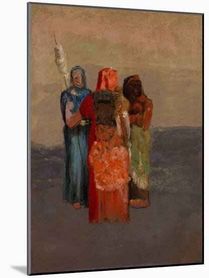 Les Moires (The Three Fates) (Les Trois Divinites Du Destin De La Mythologie Antique Ou Les Parques-Odilon Redon-Mounted Giclee Print