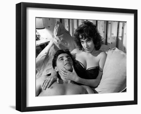 LES MORDUS (The Delinquents) by ReneJolivet with Bernadette Lafont and Sacha Distel, 1960 (b/w phot-null-Framed Photo