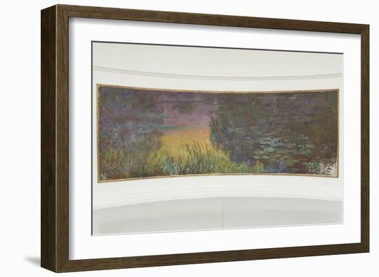 Les Nymph? : Soleil couchant-Claude Monet-Framed Giclee Print